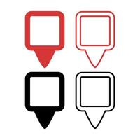 Square Location Pins Set Of Four vector