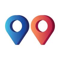 Location Pins 3D Gradient Style vector