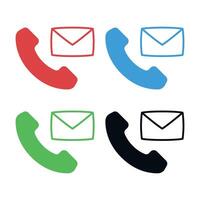 Phone With Email Multiple Colours Set vector