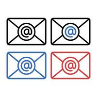 Envelope Outline Style Multiple Colours vector