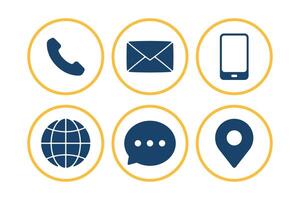 Contact Us Circles Set vector