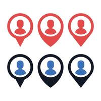 User Location Pins Set vector