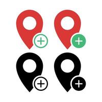 Location Pins Add Set vector