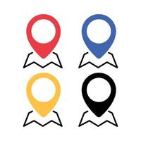 Location Pin With Map Set vector