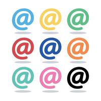 At Symbol Multiple Colours Set vector