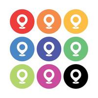Location Pins Circles Multiple Colours Collection vector