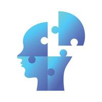 Face Puzzle Gradient Style vector