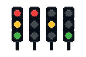 Traffic Lights Set Block Style vector