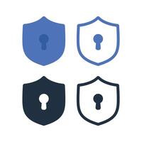 Shield With Lock Hole Set vector