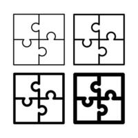 Simple Outline Puzzle Multiple Colours vector