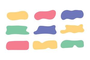 Organic Rectangle Blob Shapes Multicolour Style vector