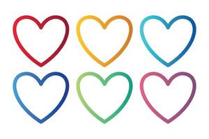 Hearts Set Gradient Lineal Style vector