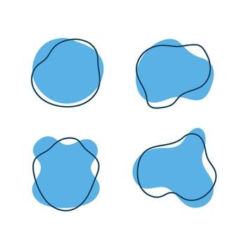 Abstract Blue Blobs Set Of Four vector