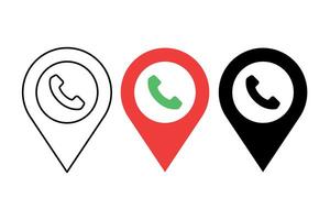 Phone Call Location Pin Set vector