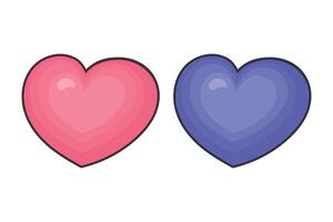 Heart Abstract 3D Style Set Of Two vector