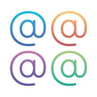 At Sign Outline Style Gradients vector