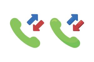 Phone With Incoming And Outgoing Arrows Set Of Two vector