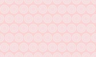 Elegant pastel pink background with a repeating pattern of delicate, white circular floral motifs. Perfect for feminine branding, websites, packaging, or textile design. vector