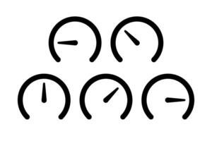 Performance Meters Simple Glyph Style Set vector