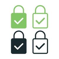 Padlock Check Mark Set Of Four vector
