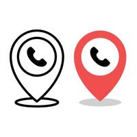 Phone Location Pins Outline And Flat vector