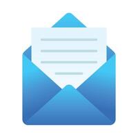 Open Envelope Blue Gradient vector