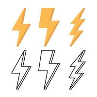 Lightning Bolts 3D Style vector