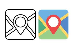 Map Square With Location Pin vector