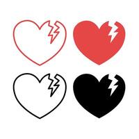 Broken Hearts Simple Set vector
