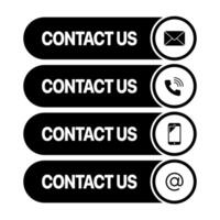 Contact Us Oval Buttons Set vector