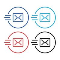 Send Email Circles Set vector