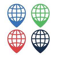Globe Grid Location Pin vector
