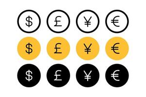 Simple Money Coins Multiple Styles vector