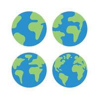 Earth Flat Style Multiple Set vector