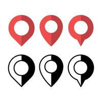 Half Shadow Location Pins vector