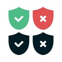 Check And Cross Green Red And Black vector