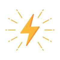 Lightning Bolt With Shine Flat Style vector