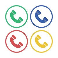Phone Call Outline Circles Set vector
