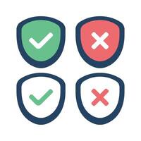 Abstract Shields Check And Cross vector