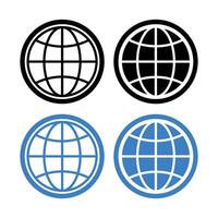 Globe Grid Simple Set vector