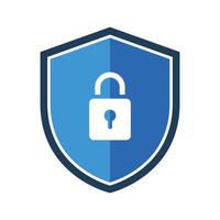Shield With Padlock Half Shadow vector