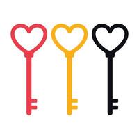 Heart Key Multiple Styles vector