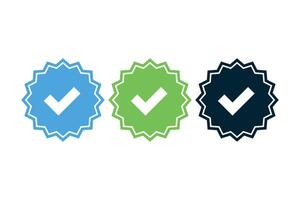 Check Marks Set Outlined Stickers vector