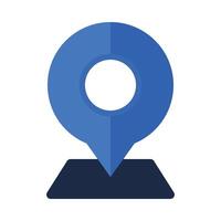 Blue Location Pin On Rectangle vector
