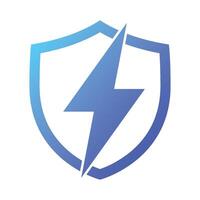 Lightning Bolt Shield Gradient vector