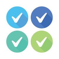 Check Mark Circles Flat With Shadows vector