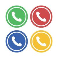 Phone Circle Buttons Set vector