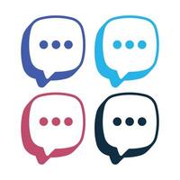 3D Message Bubbles Multiple Colours vector