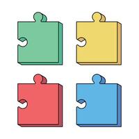 3D Puzzle Piece Multiple Colours vector