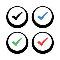 Check Marks Circles Multiple Colours Set vector